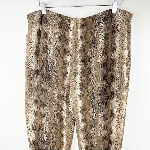 Dana Buchman Snakeskin Print Wool Silk Flat Front Wide Leg Pants Sz 16 - Picture 8 of 15